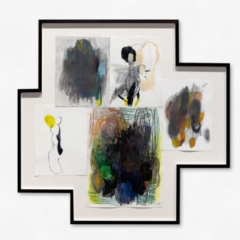 Dessin intitulée "Histoires passionna…" par Marina De Caro, Œuvre d'art originale, Crayon