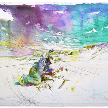 Drawing titled "Dent de Titano" by Martin  Dammann, Original Artwork, Watercolor