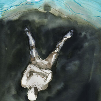 Painting titled " sans titre" by Rodin Sotolongo Zapata, Original Artwork, Watercolor