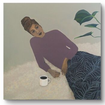 Peinture intitulée "Afternoon cup of co…" par Laetitia Mamizara, Œuvre d'art originale, Acrylique