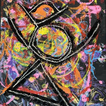 Painting titled "Cardboard no title" by Lovek , Original Artwork, Acrylic