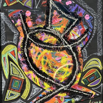 Painting titled "Carboard no title" by Lovek , Original Artwork, Acrylic
