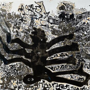 Painting titled "Carboard no title" by Lovek , Original Artwork, Acrylic