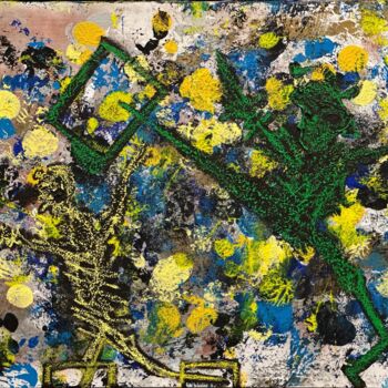 Painting titled "Cardboard no title" by Lovek , Original Artwork, Acrylic