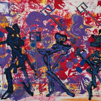 Painting titled "Carboard no title" by Lovek , Original Artwork, Acrylic
