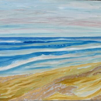 Painting titled "Les sables d'or" by Pierre Willaume, Original Artwork, Oil Mounted on Wood Stretcher frame