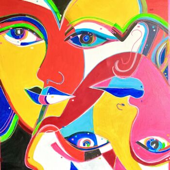 Peinture intitulée "Volte face" par Anita Bauer, Œuvre d'art originale, Acrylique
