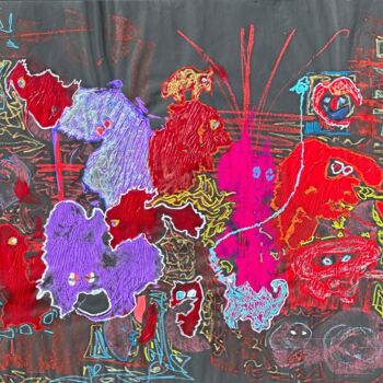 Painting titled "Carboard no title" by Lovek , Original Artwork, Acrylic