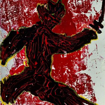 Painting titled "Cardboard no title" by Lovek , Original Artwork, Acrylic