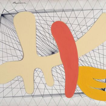 Painting titled "Formes sur entrelacs" by Emanuel  Proweller, Original Artwork, Gouache