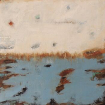 Painting titled "A LINE IN THE MIDDLE" by Eleni Pappa Tsantilis, Original Artwork, Acrylic