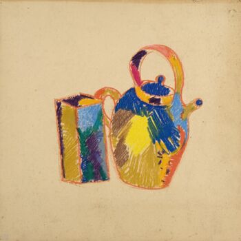 Drawing titled "La gargoulette" by Emanuel  Proweller, Original Artwork, Pastel