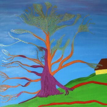 Peinture intitulée "Arbre mon ami" par Violette Guardia Decoin, Œuvre d'art originale, Acrylique Monté sur Châssis en bois