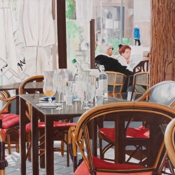 Painting titled "Après une pause déj…" by Paul Sullivan, Original Artwork, Acrylic Mounted on Wood Stretcher frame
