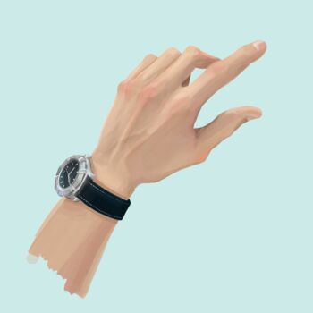 Drawing titled "Study of a hand" by Elise De Botton, Original Artwork