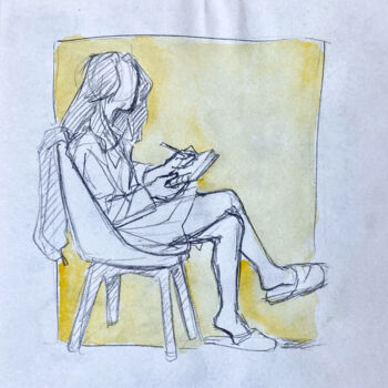 Drawing titled "Self-portait" by Elise De Botton, Original Artwork