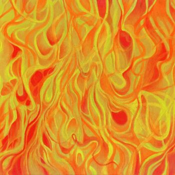 Painting titled "l'été" by Brice Mantovani, Original Artwork, Oil Mounted on Wood Stretcher frame