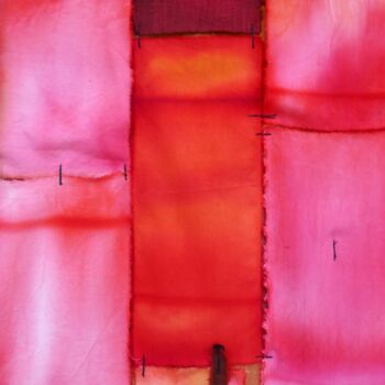 Textile Art titled "ROUGE NUMERO 1_DETA…" by Swid, Original Artwork, Ink