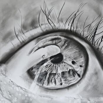Dessin intitulée "Oeil" par Troude Alexis, Œuvre d'art originale, Huile