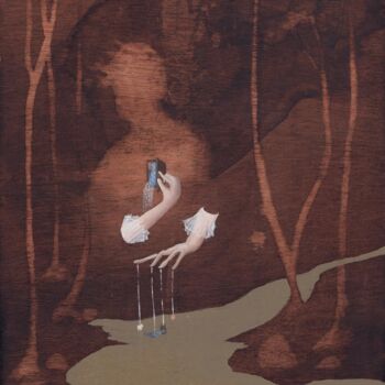 Painting titled "Sans titre 3" by Lucie Postel, Original Artwork, Oil