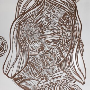 Printmaking titled ""jusqu'a l'os VI"" by Frederic Arditi, Original Artwork, Wood