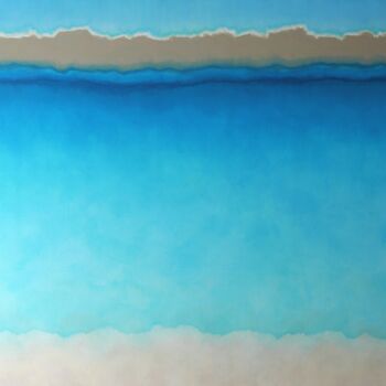 Painting titled "VIBRATIONS LAGON" by Luc Hautbout, Original Artwork, Acrylic