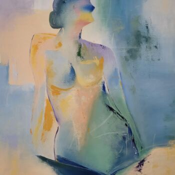 Peinture intitulée "Femme Pacifique" par Ghitab, Œuvre d'art originale, Huile