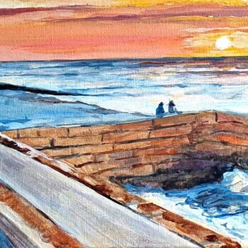 Painting titled "Sunset Nord" by Carole Leprince, Original Artwork, Acrylic
