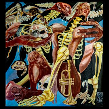 Painting titled "“KISS ME BEFORE THE…" by Vicente Occhionero, Original Artwork, Acrylic Mounted on Wood Stretcher frame