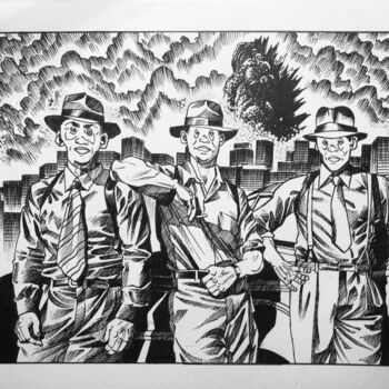 Drawing titled "Incorruptible Godzi…" by Fabrizio Acquisto, Original Artwork, Ink