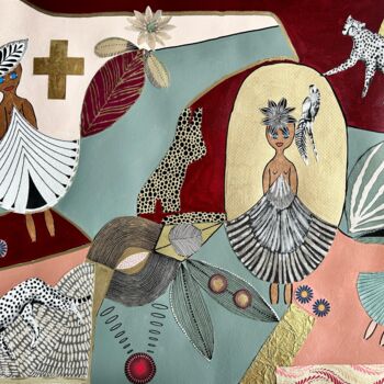 Collages titled "L'AZONTO" by Kragethe, Original Artwork, Acrylic