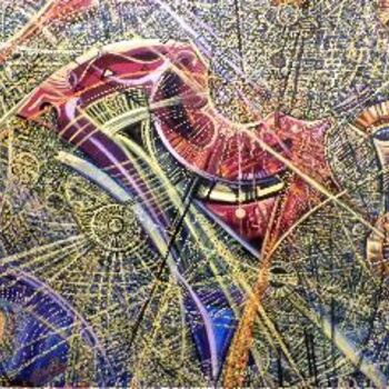 Painting titled "BRASIL 2004 SURVOL…" by Dit Denis Brasil, Original Artwork, Fabric