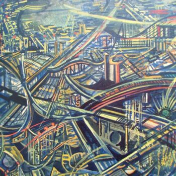 Painting titled "DBRASIL AMERICA 199…" by Denis Brasilier (dit Denis BRASIL), Original Artwork, Fabric