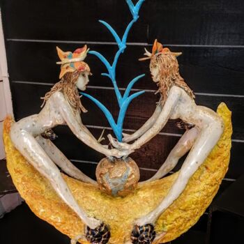 Sculpture titled "education " by Yo'El, Original Artwork, Sand