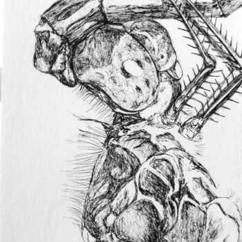 Drawing titled "Le Poids des Yeux #…" by Florian Sông Nguyễn, Original Artwork, Ink