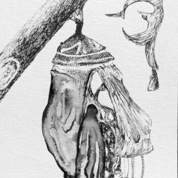 Drawing titled "Le Poids des Yeux #…" by Florian Sông Nguyễn, Original Artwork, Ink