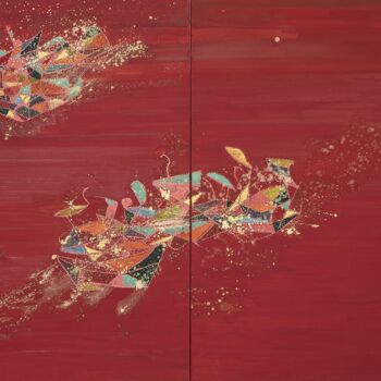 Painting titled "Symbiotiks" by Alain Blondel, Original Artwork, Oil