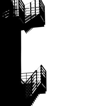 Photography titled ""Stairs 690"" by Harold Vernhes (HA-VE), Original Artwork, Paper