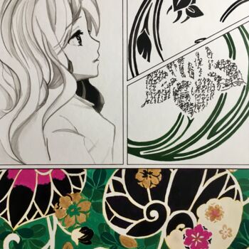 Dessin intitulée "Manga " par Odile  Van Den Woldenberg, Œuvre d'art originale, Acrylique