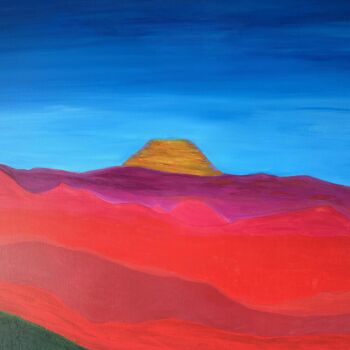 Peinture intitulée "Montagne rouge" par Violette Guardia Decoin, Œuvre d'art originale, Acrylique Monté sur Châssis en bois