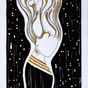 Peinture intitulée "For my Sisters in E…" par Mona Erfanian Salim, Œuvre d'art originale, Encre