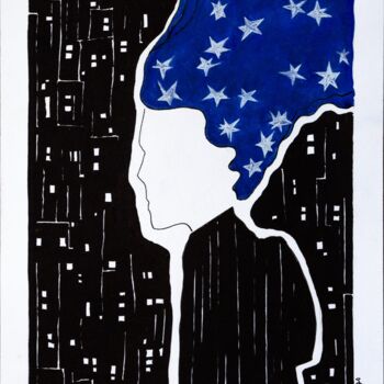 Drawing titled "For  the Guardians…" by Mona Erfanian Salim, Original Artwork, Ink