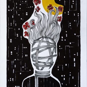 Peinture intitulée "For justice " par Mona Erfanian Salim, Œuvre d'art originale, Encre