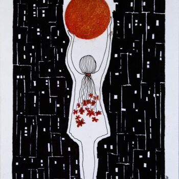 Peinture intitulée "For the Sunrise Aft…" par Mona Erfanian Salim, Œuvre d'art originale, Encre
