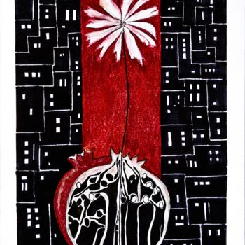 Peinture intitulée "Yalda, The longest…" par Mona Erfanian Salim, Œuvre d'art originale, Encre