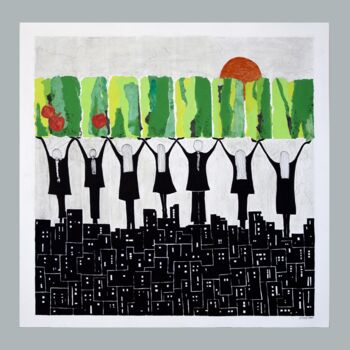 Collages intitulée "The Girls of the Pl…" par Mona Erfanian Salim, Œuvre d'art originale, Collages