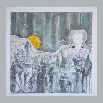 Peinture intitulée "MRS IRAN" par Mona Erfanian Salim, Œuvre d'art originale, Encre