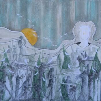 Peinture intitulée "MRS IRAN" par Mona Erfanian Salim, Œuvre d'art originale, Encre