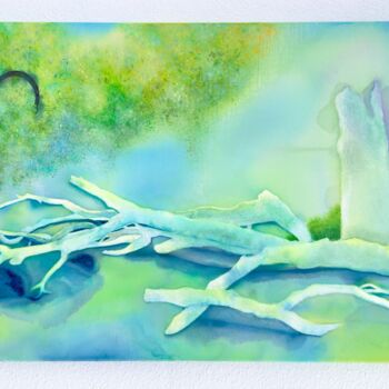 Textile Art titled "Évanescence " by Muriel Malchus, Original Artwork, Acrylic