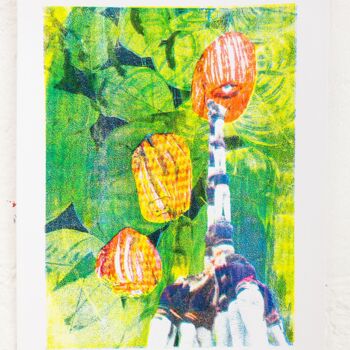 Printmaking titled "La Festa Major - Gr…" by Caroline Delétoille, Original Artwork, Screenprinting